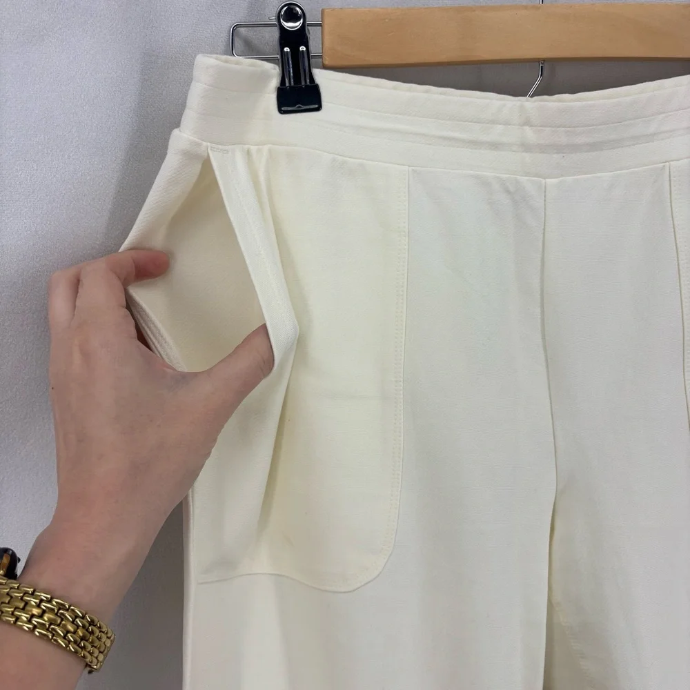 J Jill Fit White Ankle Pants Cotton Blend Stretch Pull On Size Small comfortable